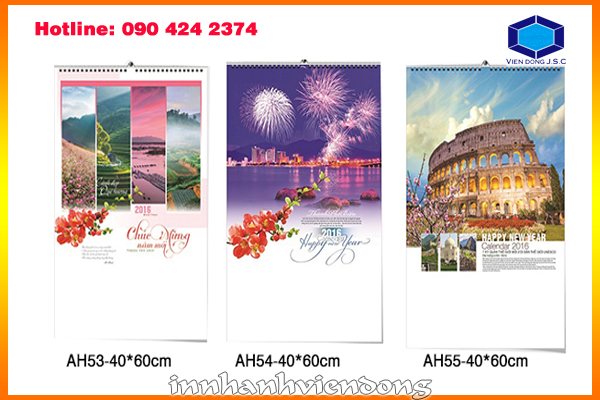 Print cheap wirebound wall calendar in Ha Noi